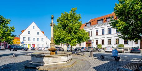 ein Brunnen in der Altstadt von Bad Düben