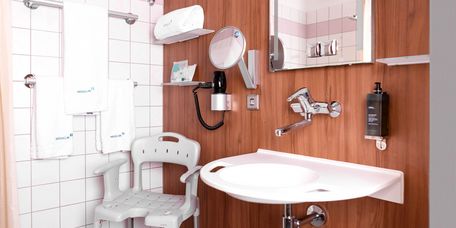 Badezimmer im Wahlleistungsszimmer Privita